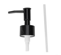 EffiFish Cabezal de loción 28/400 con tubo de 11 cm, collar de metal a prueba de fugas para botellas dispensadoras de jabón en baño, spa, hotel, plateado (negro brillante)