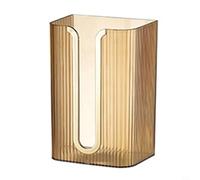 EffiFish Caja de pañuelos montada en la pared, soporte de baño sin perforaciones para toallas faciales y bolsas, dispensador invertido que ahorra espacio, blanco (amarillo)