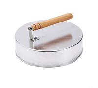 EffiFish Cubierta de acero inoxidable para cocinar barbacoa de 8 pulgadas, cúpula redonda de fusión de queso con mango de madera para asar hamburguesas, filetes y verduras
