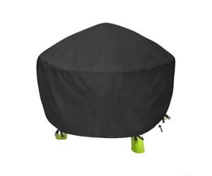 EffiFish Cubierta redonda para mesa de juegos de agua de lluvia, 34 x 34 x 18 pulgadas, resistente al agua, protección UV, con cordón, para caja de arena y bandeja de tuf, negro (420D)