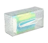 EffiFish Soporte para caja de pañuelos montado en la pared con diseño de ondas de agua, dispensador boca abajo para paños faciales en baño, cocina, inodoro, plata transparente (básicos)
