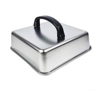 EffiFish Tapa cuadrada de cocina uniforme de 26 cm, diseño de retención de | Mantiene el calor y el humo, incluso para cocinar carne, mango ergonómico, ajuste cuadrado de 26 cm, esencial para barbacoa