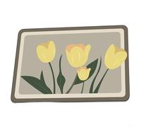 EffiFish Tapete de secado de platos, 47 x 40 cm, plegable para almacenamiento de cajones, lavable a máquina, tapete de drenaje de cocina, mantel individual absorbente de tierra de diatomeas (flores