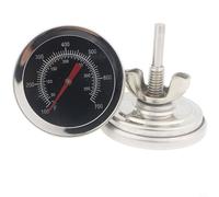 EffiFish Termómetro de horno de barbacoa de acero inoxidable de 350 °C para medidor de esfera para control de temperatura de parrilla, herramienta de cocina al aire libre fácil de instalar