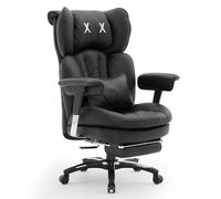 Efomao Silla de Oficina Grande, Silla de Escritorio de Piel PU con Bordado en X, Respaldo Alto Ajustable, Reposapiés, Soporte Lumbar, Silla Ejecutiva Ergonómica 200 kg
