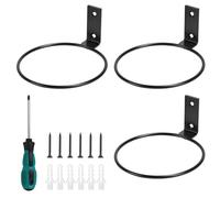 efuturetime 3 x Anillo Soporte Macetas Pared Ø15cm Anillo para Macetas Exterior Internal, Colgador Maceta Pared con Tornillos y Destornillador para Balcón, Jardín, Restaurante