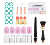 EFUTURETIME 31 Pcs Accesorios de Maquina de Soldar TIG para Wp-17/18/26, TIG Back Cap Soldador TIG Soldadura Boquilla Vaso de Vidrio Pyrex, Manguitos de Sujeción, Lente de Gas Corta