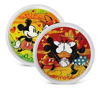 EGAN, Juego de 2 platos de pizza verde y rojo Mickey Love Sweet Love D.30