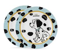 Egan - Juego de 2 platos de porcelana azul cielo d. 19 cm. La carga de los 101 Disney