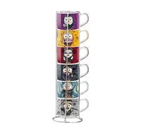 Egan Juego de 6 tazas de café Imp. The Addams Family + Metalrack
