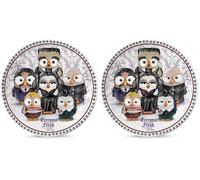 Egan Plato de pizza de porcelana The Addams Family (Paquete de 2)