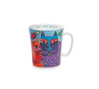 Egan Taza Colección Laurel Burch Fantastic Felines. Objeto fabricado en porcelana de color celeste. La referencia es PLB21/1CX