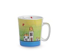 Egan Taza Colección Le Casette. Objeto realizado en porcelana de color azul. Dimensiones: 10,5 x 9 x 11,5 cm. La referencia es PLC21/1B