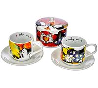 Egan WMSET/20 Juego de tazas de café Sweet Love, azucarero y mantel individual, porcelana, verde, 20 unidades (paquete de 1)