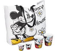 Egan WMSET - Cuenco con diseño de disnet (5/2 Vasos y 2 Vasos de Cocina, diseño de Mickey y Minnie Mouse)