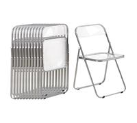 EGGREE Juego de 12 Sillas Plegables Transparentes con Capacidad de Carga de 150 kg, Sillas de Comedor Modernas Portátiles de Plástico Transparente para Salón, Oficina y Terraza
