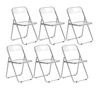 EGGREE Juego de 6 Sillas Plegables Transparentes con Capacidad de Carga de 150 kg, Sillas de Comedor Modernas Portátiles de Plástico Transparente para Salón, Oficina y Terraza