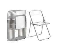 EGGREE Juego de 8 Sillas Plegables Transparentes con Capacidad de Carga de 150 kg, Sillas de Comedor Modernas Portátiles de Plástico Transparente para Salón, Oficina y Terraza