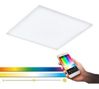 Eglo 32347, panel LED para techo, modelo Crosslink TURCONA-C, color blanco, dimensiones: largo 59,5 cm, ancho 59,5 cm, alto 6 cm, regulable, temperatura de color ajustable de 2700K a 6500K, con funció