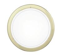 Eglo 83157 Interior E27 Latón iluminación de techo - Lámpara (Dormitorio, Cocina, Salón, Latón, IP20, Cepillado, Blanco, Alrededor)