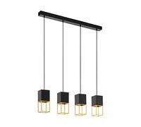 Eglo 97734 iluminación de suspensión Negro, Oro GU10 5 W LED, Iluminación de suspensión, Negro, Oro, Negro, Oro, Acero, Interior, I, 4 bombilla, s