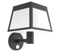 EGLO Altilia Lámpara de pared led para exteriores, lámpara solar para uso exterior con sensor de movimiento, linterna solar de exterior de plástico negro y blanco, iluminación exterior IP44