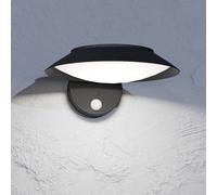 EGLO Aplique de pared LED Cerrisi, ancho 10,5 cm, negro, sensor