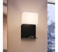 EGLO Aplique LED Galdakao con tejido, negro/blanco