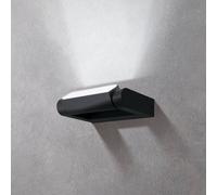 EGLO Aplique LED para exterior Brianza, negra, 20 cm de ancho, metal