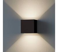 EGLO Aplique LED para exterior Calpino 3, negro, 10 cm de ancho, con 2 luces.
