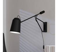 EGLO lámpara de pared de interior Loreto 1, luminaria flexible | con brazo giratorio, iluminador de metal en blanco y negro, luz para sala y dormitorio con casquillo E27