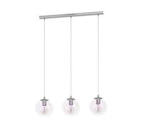 Eglo Ariscani 2 Lámpara de techo, 3 focos, lámpara colgante iridiscente, mesa de comedor multicolor, metal cromado y cristal, E27, diámetro de 76,5 cm
