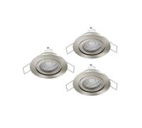 Eglo Barranco Juego de 3 focos LED de techo empotrables, IP44