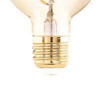 Eglo LED E27 regulable, LED espiral Globo, bombilla vintage ámbar para iluminación, 4 vatios (equivalente a 15 vatios), 145 lúmenes, blanco cálido, 2000k, foco Edison G60, Ø 6 cm