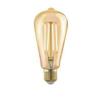 EGLO Bombilla LED E27 regulable, Golden Vintage, lámpara LED | iluminación retro, 4 vatios, equivalente a 30 vatios, 320 lúmenes, blanco cálido, 1700 Kelvin, bombilla Edison ST64, Ø 6,4 cm