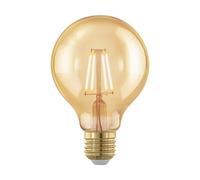 EGLO Bombilla LED E27 regulable, Golden Vintage, luz LED | de iluminación retro, 4 vatios, equivalente a 30 vatios, 320 lúmenes, blanco cálido, 1700 Kelvin, bombilla Edison G80, 8 cm