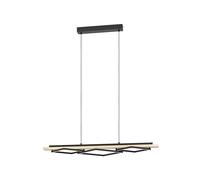 Eglo Boyal Lámpara de techo LED, 3 focos, madera clara y metal negro | certificado FSC, blanco cálido