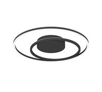 Eglo Calagrano-Z Domótica connect-z, lámpara de techo LED, aplicación ZigBee y control por voz Alexa, blanco cálido-blanco frío, retroiluminación RGB, de metal, atenuable, color negro, Ø 45 cm