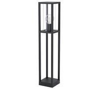 Eglo Cascinetta, 1 lámpara de pie para exteriores, vintage, retro, lámpara de pie de aluminio fundido en negro y cristal transparente, lámpara exterior con casquillo E27, IP44