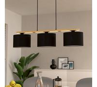 EGLO Castralvo lámpara colgante, longitud 97,5 cm, negro, 3 luces, tela