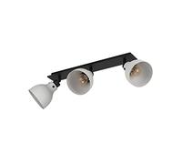 Eglo Ceiling spot Matlock, lámpara de techo de 3 luces con focos orientables, luminaria de diseño industrial de metal en negro y gris, foco con casquillo E27