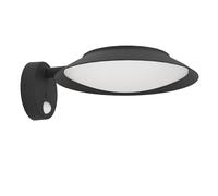 EGLO Cerrisi Lámpara de pared led para exteriores, lámpara solar para uso exterior con sensor de movimiento, lámpara solar de exterior de plástico negro, iluminación exterior IP44