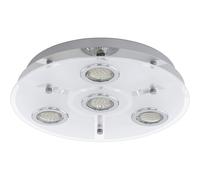 Eglo Cisano 2 13531 - Plafón Con 4 LED GU10 De 2,5 W, Diámetro: 35CM, Extruido