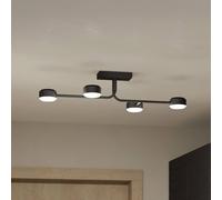 EGLO Clavellina Plafón LED, negro, 4 luces