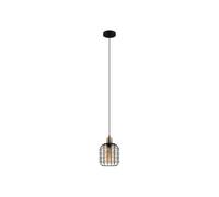 Eglo Colgante Luz Chisle, 1 lámpara colgante de llamas, lámpara colgante | de metal en vidrio negro y vapor en ámbar, lámpara de restaurante, lámpara de sala de estar colgando, E27