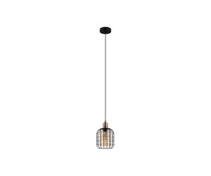Eglo Colgante Luz Chisle, 1 lámpara colgante de llamas, lámpara colgante | de metal en vidrio negro y vapor en ámbar, lámpara de restaurante, lámpara de sala de estar colgando, E27