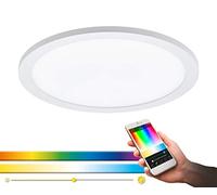 Eglo connect lámpara led de techo de panel SARSINA-C, Smart Home, materiaL aluminio, plástico, color blanco, diámetro 30 cm, incl mando a distancia, regulable, tonos blancos y colores ajustables