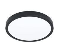 Eglo connect.z Fueva 6-Z Lámpara de techo LED para baño, domótica, ZigBee, aplicación y control por voz Alexa, blanco cálido y frío, RGB, atenuable, IP44, diámetro de 28 cm, negra