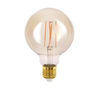 Eglo connect.z Smart Home bombilla LED E27, G95, ZigBee, control de voz y de la aplicación, regulable, blanco cálido, 500 lúmenes, 5,5 vatios, vintage ámbar