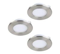Eglo connect.z Smart Home juego de 3 focos empotrables LED para el baño Fueva-Z, diámetro 85 mm, ZigBee, control de voz y de la aplicación, color de la luz, regulable, metal níquel mate, IP44